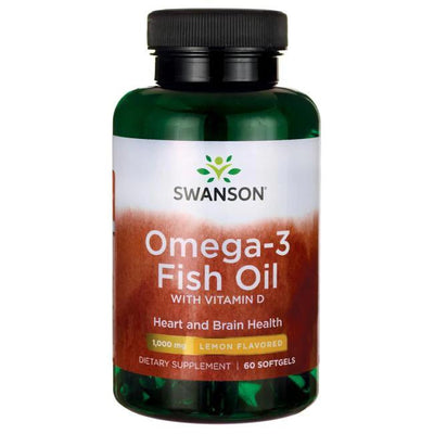 Swanson Omega-3 Fish Oil with Vitamin D - 60 softgels