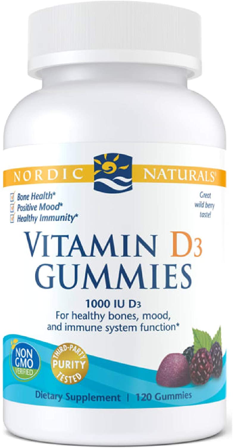 Nordic Naturals Vitamin D3 Gummies, 1000 IU Wild Berry - 120 gummies