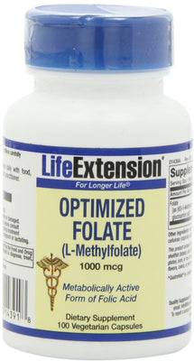 Life Extension Optimized Folate, 1000mcg - 100 vcaps