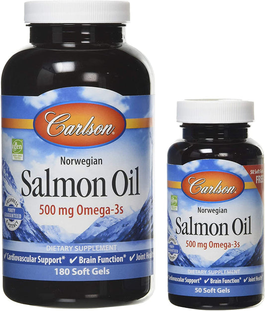 Carlson Labs Norwegian Salmon Oil - 180 + 50 softgels