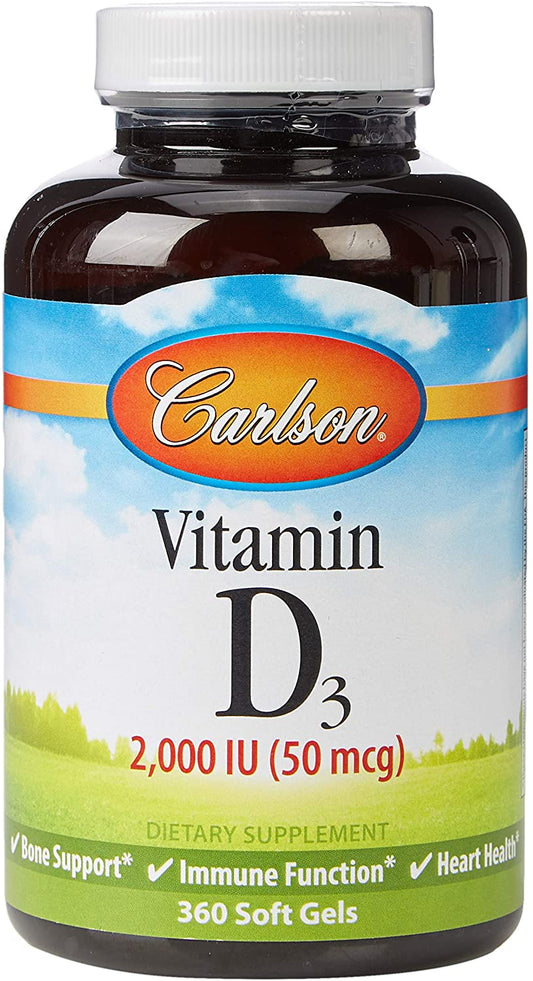 Carlson Labs Vitamin D3, 2000 IU - 360 softgels