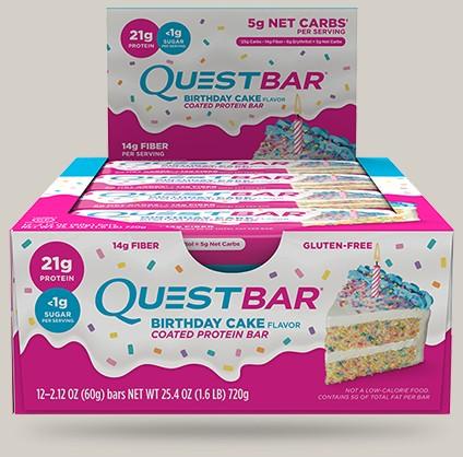 Quest Nutrition Quest Bar, Birthday Cake - 12 bars