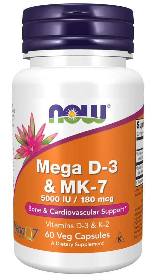 NOW Foods Mega D-3 & MK-7 - 60 vcaps