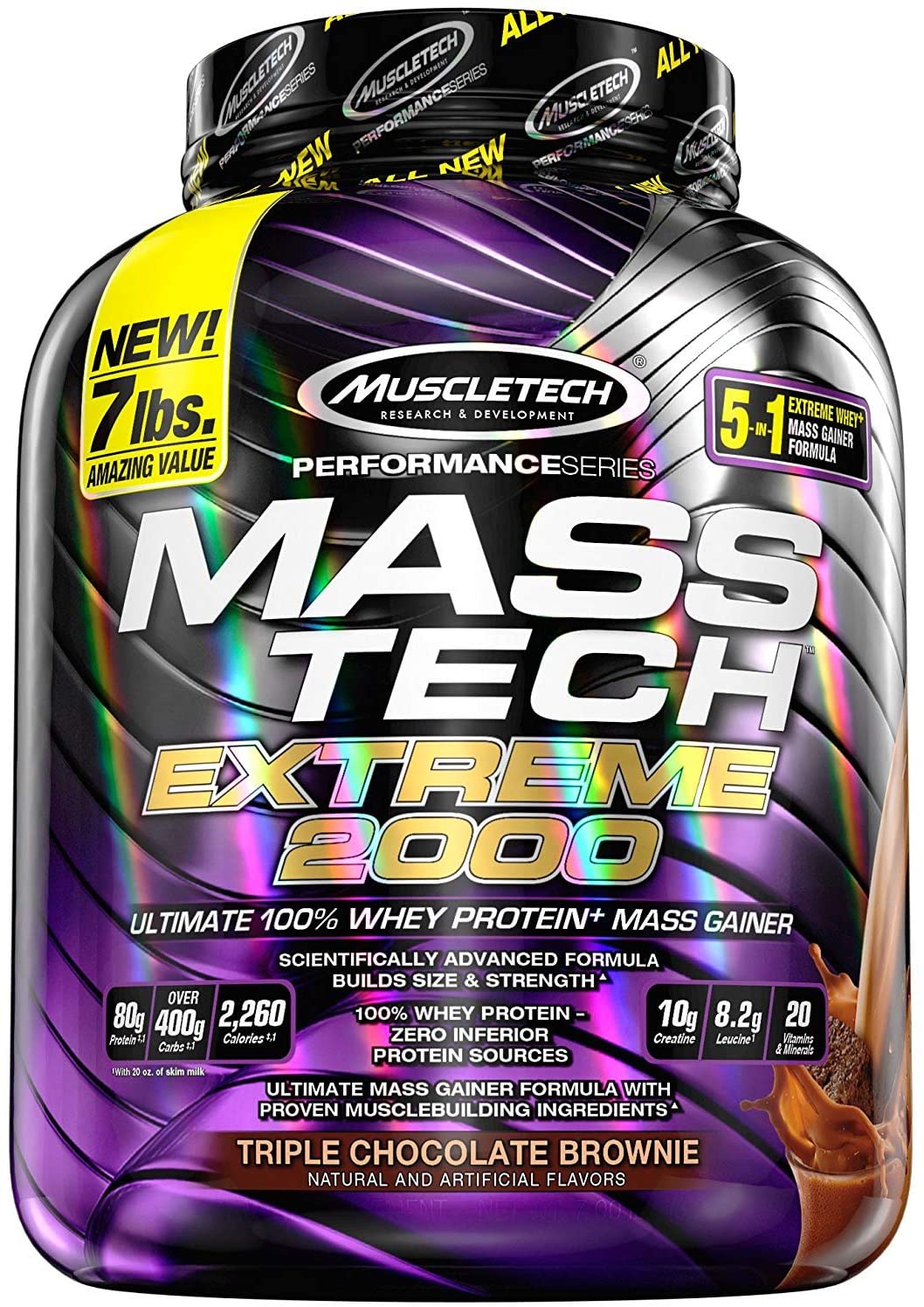 MuscleTech Mass-Tech Extreme 2000, Triple Chocolate Brownie - 3180g
