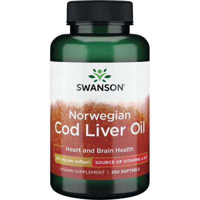 Swanson Cod Liver Oil, 350mg - 250 softgels