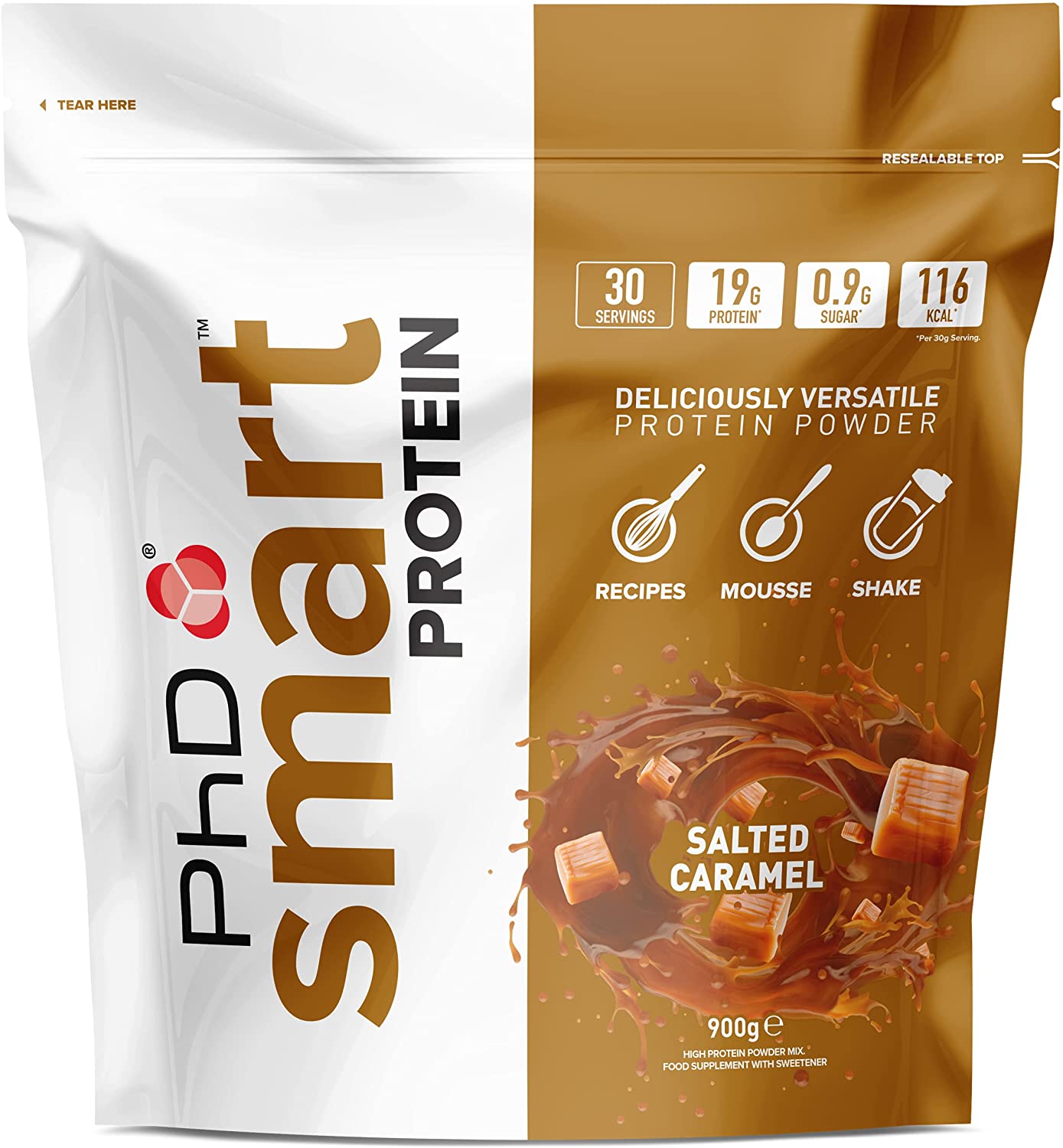 Smart Protein Powder Salted Caramel - Salted Caramel flavor protein powder by PhD