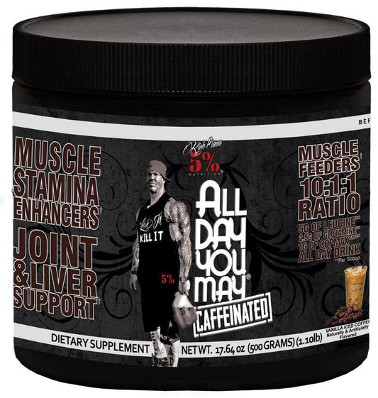 5% Nutrition AllDayYouMay Caffeinated, Vanilla Iced Coffee - 500g