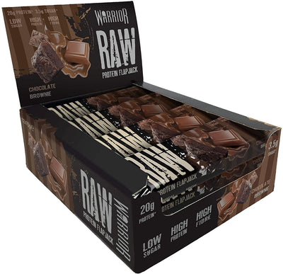 Warrior Raw Protein Flapjack, Chocolate Brownie - 12 bars