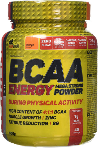 Nutrend BCAA Energy Mega Strong Powder, Orange - 500g