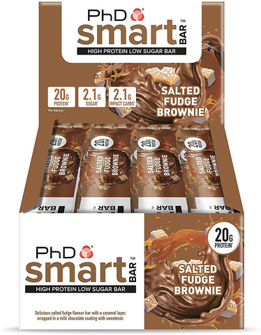 PhD Smart Bar, Salted Fudge Brownie - 12 bars