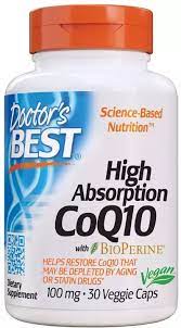 Doctor's Best High Absorption CoQ10 with BioPerine, 100mg - 30 vcaps