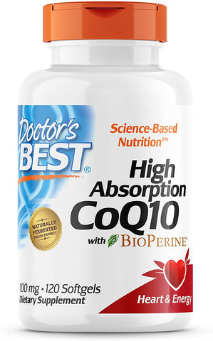 Doctor's Best High Absorption CoQ10 with BioPerine, 100mg - 120 softgels