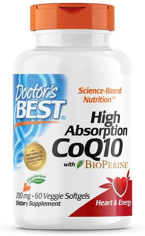 Doctor's Best High Absorption CoQ10 with BioPerine, 200mg - 60 veggie softgels