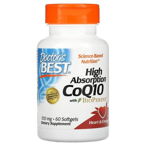 Doctor's Best High Absorption CoQ10 with BioPerine, 100mg - 60 softgels