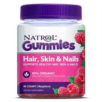 Natrol Hair, Skin & Nails Gummies, Raspberry - 90 gummies