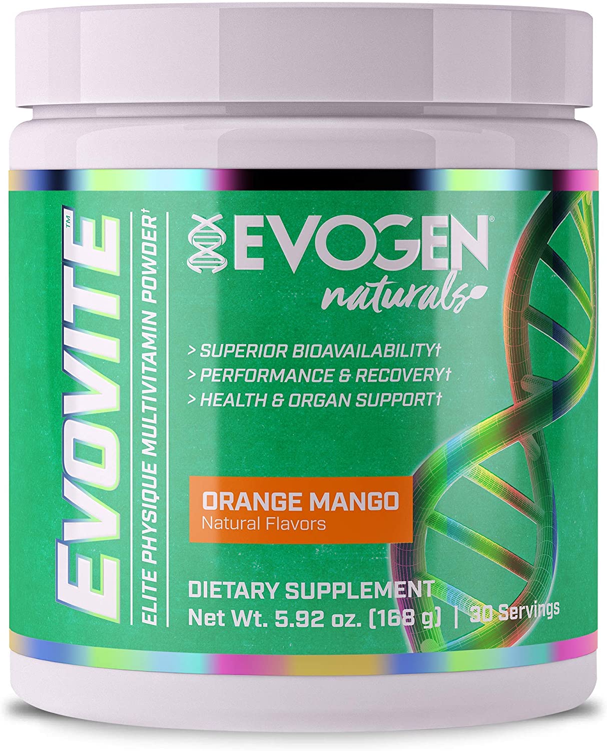 Evogen Evovite Naturals Powder, Orange Mango - 168g