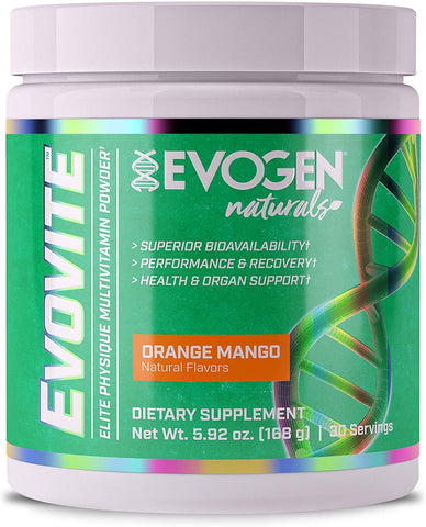 Evogen Evovite Naturals Powder, Orange Mango - 168g