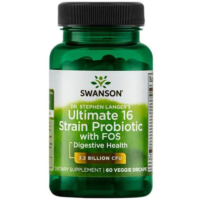 Swanson Dr. Stephen Langer's Ultimate 16 Strain Probiotic with FOS, 3.2 Billion CFU - 60 vcaps