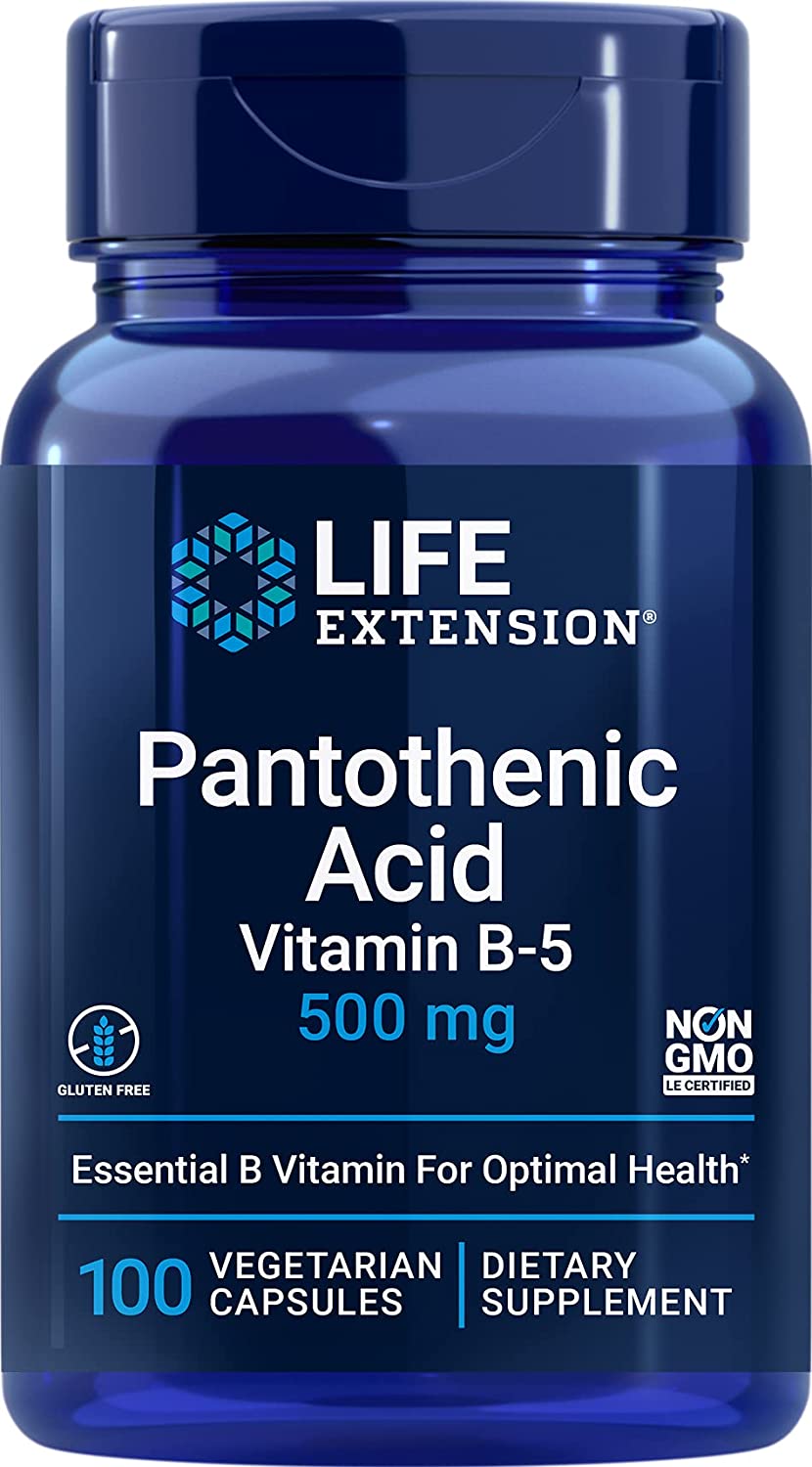 Life Extension Pantothenic Acid (Vitamin B-5), 500mg - 100 vcaps