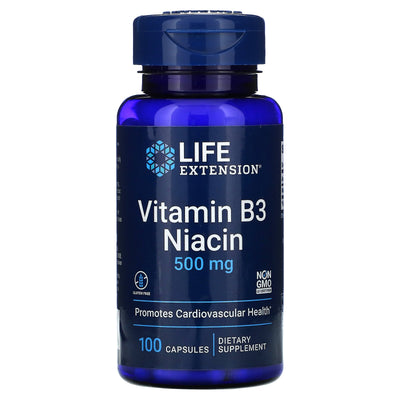 Life Extension Vitamin B3 Niacin, 500mg - 100 caps