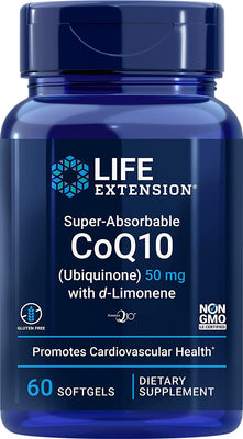 Life Extension Super-Absorbable CoQ10 (Ubiquinone) with d-Limonene, 100mg - 60 softgels
