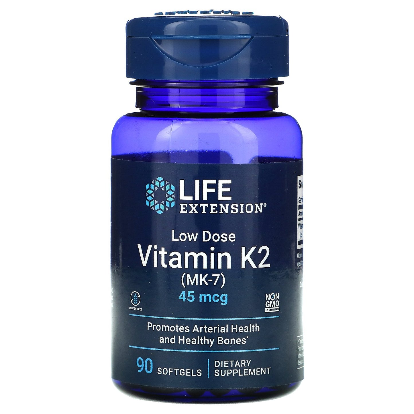 Life Extension Low Dose Vitamin K2 (MK-7), 45mcg - 90 softgels