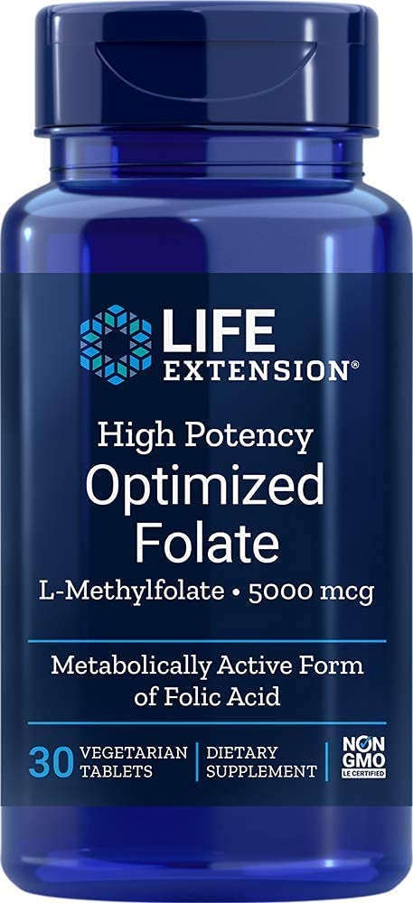 Life Extension High Potency Optimized Folate - 30 vegetarian tabs