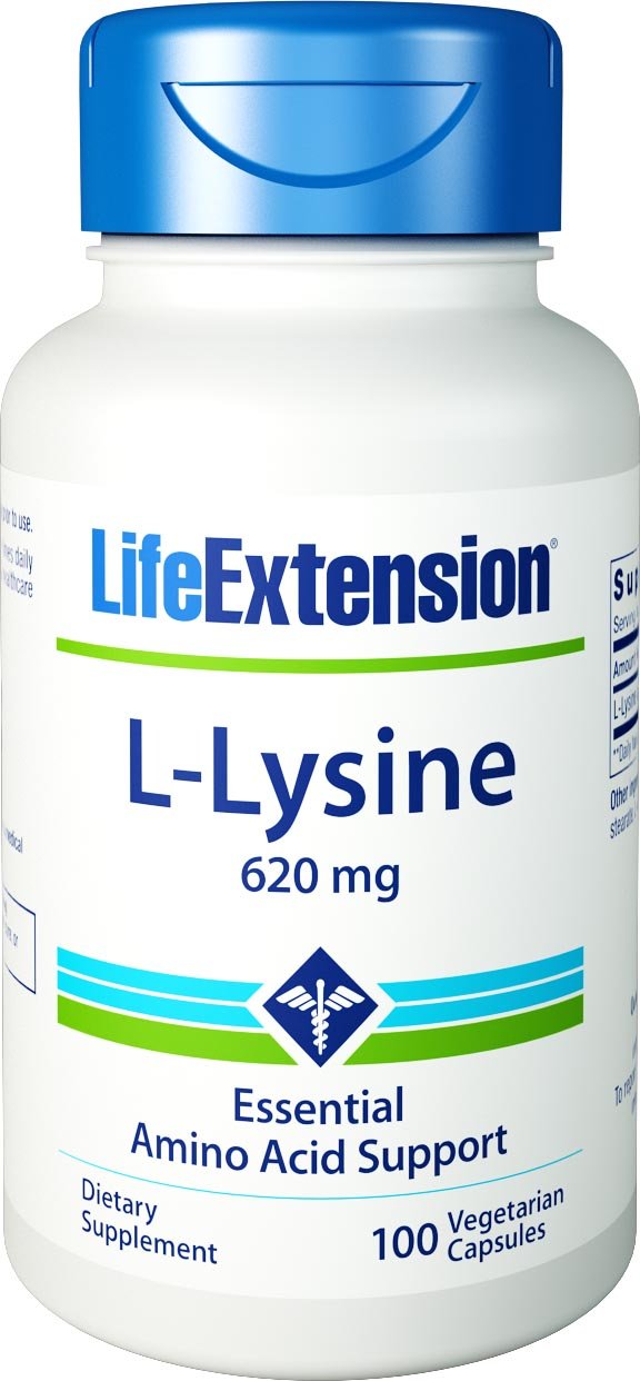 Life Extension L-Lysine, 620mg - 100 vcaps