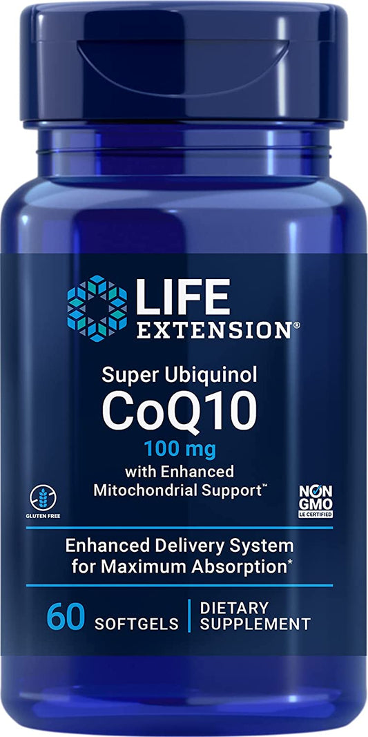 Life Extension Super Ubiquinol CoQ10 with Enhanced Mitochondrial Support, 100mg - 60 softgels
