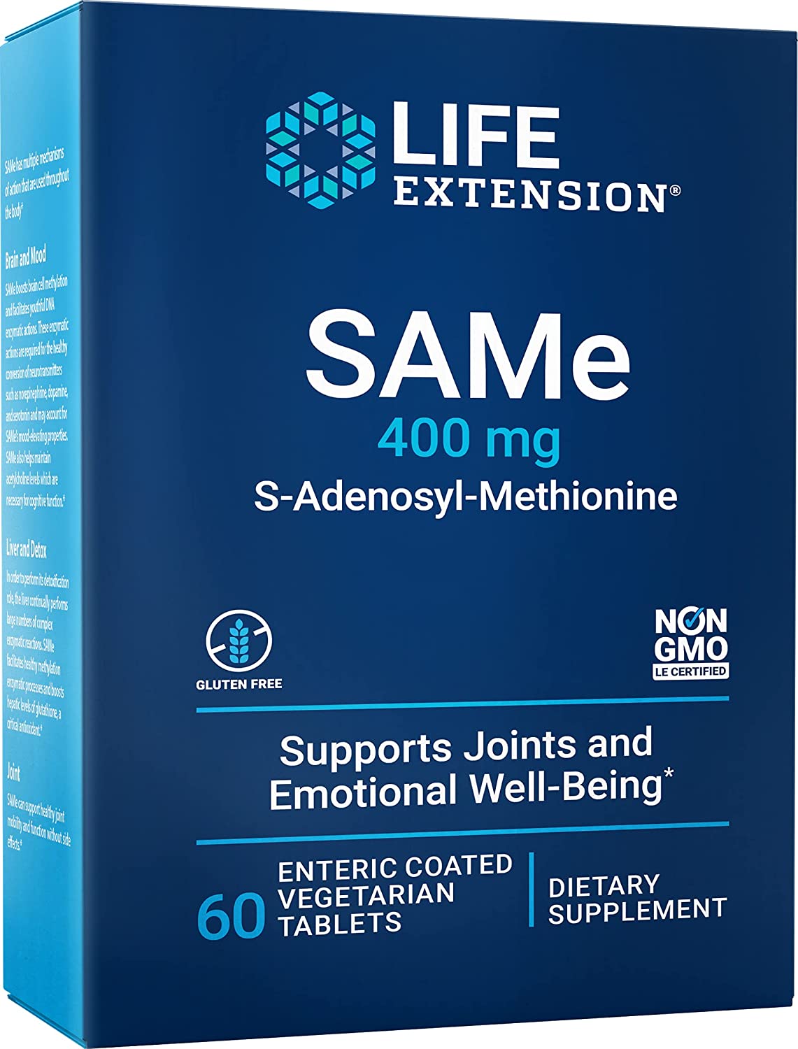 Life Extension SAMe S-Adenosyl-Methionine, 400mg - 30 enteric coated tabs