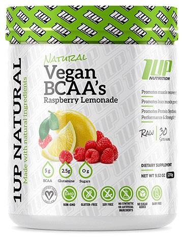 1Up Nutrition Natural Vegan BCAA + Glutamine, Raspberry Lemonade - 270g