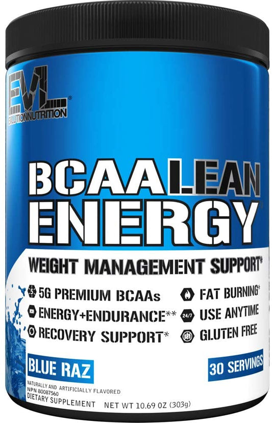 EVLution Nutrition BCAA Lean Energy, Blue Raz - 303g
