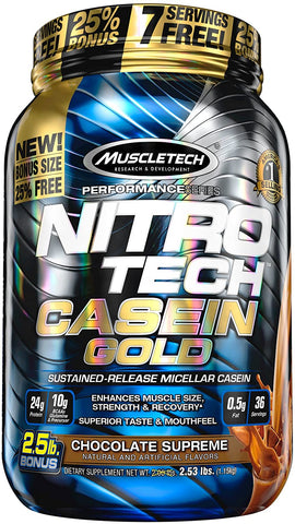 MuscleTech Nitro-Tech Casein Gold, Chocolate Supreme - 1150g