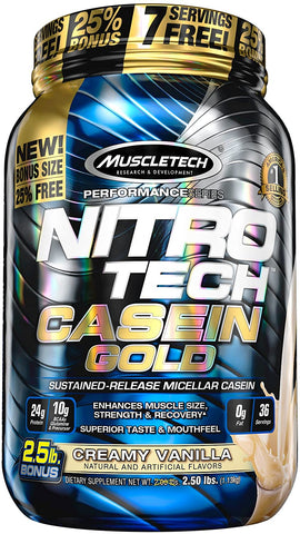 MuscleTech Nitro-Tech Casein Gold, Creamy Vanilla - 1130g