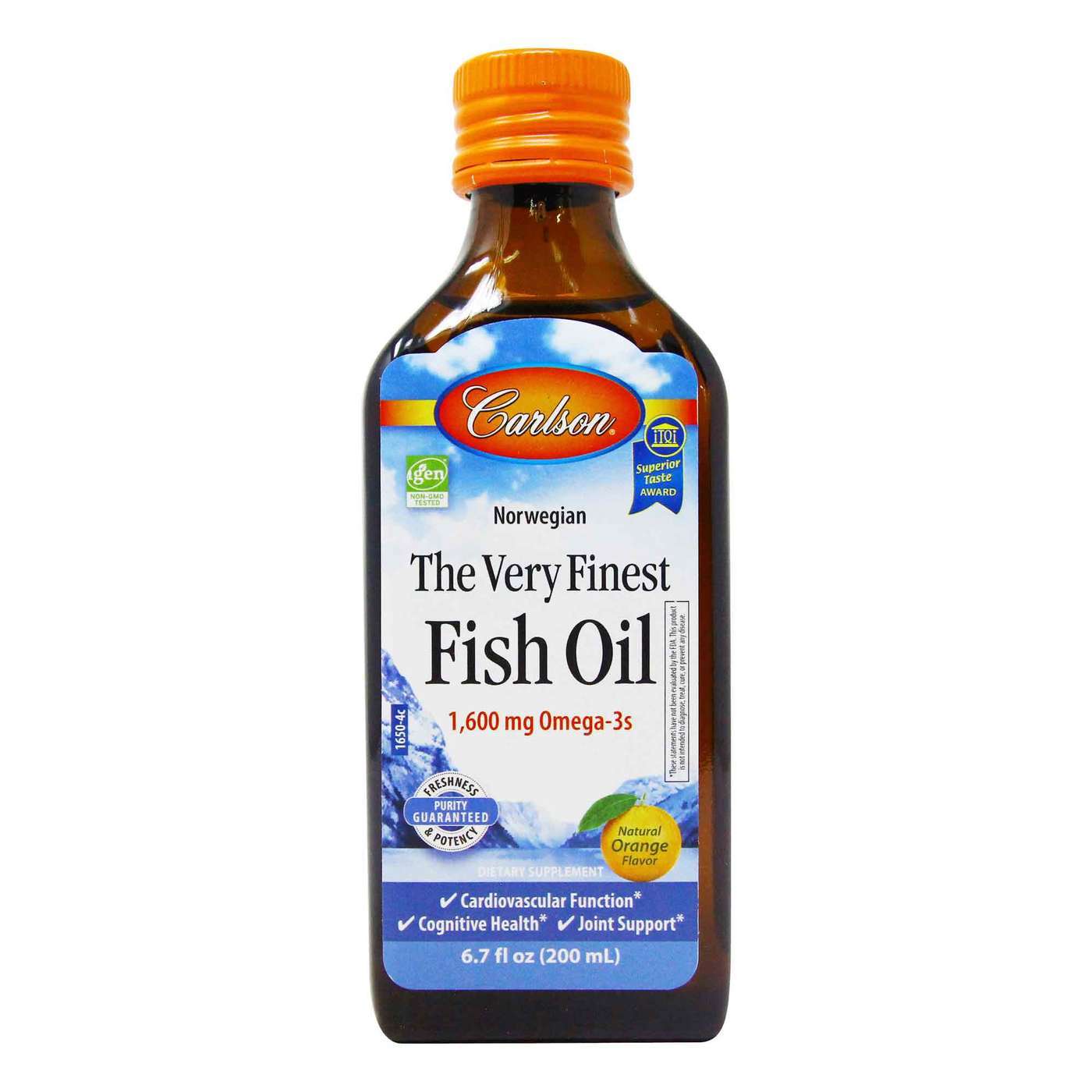 Carlson Labs The Very Finest Fish Oil, Natural Orange - 200 ml.