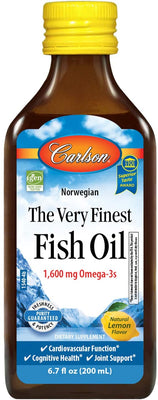 Carlson Labs The Very Finest Fish Oil, Natural Lemon - 200 ml.