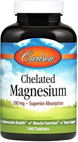 Carlson Labs Chelated Magnesium, 200mg - 180 tabs