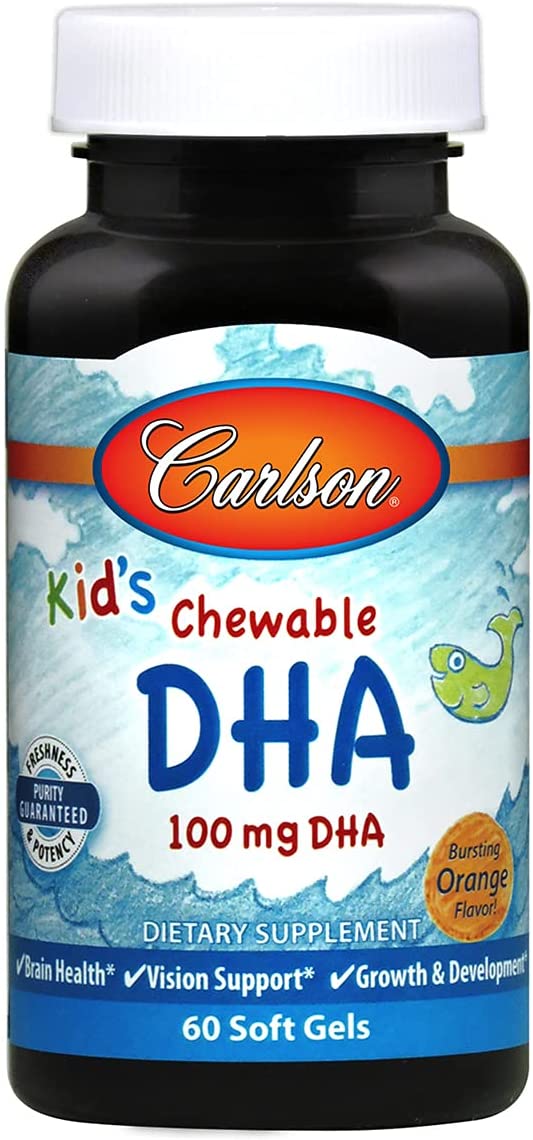 Carlson Labs Kid's Chewable DHA, 100mg Orange - 60 softgels
