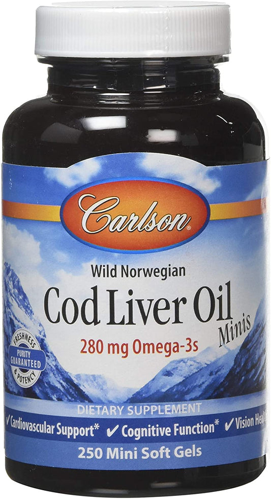 Carlson Labs Cod Liver Oil Minis, 280mg - 250 mini softgels