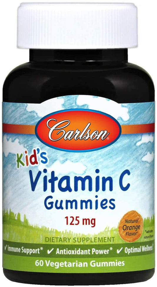 Carlson Labs Kid's Vitamin C Gummies, 125mg Natural Orange - 60 vegetarian gummies