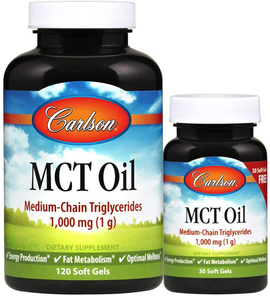 Carlson Labs MCT Oil, 1000mg - 120 + 30 softgels
