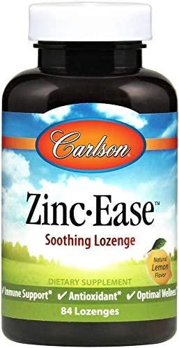 Carlson Labs Zinc Ease, Natural Lemon - 84 lozenges