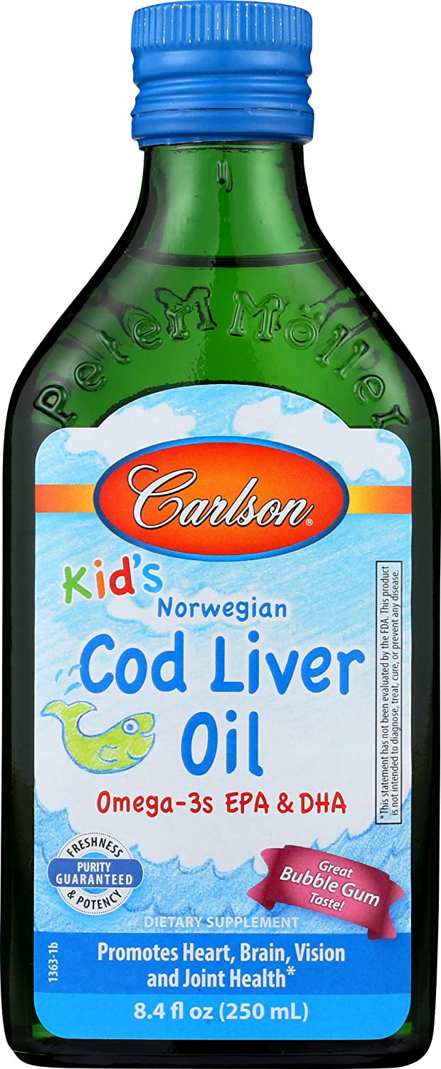 Carlson Labs Kid's Cod Liver Oil, 550mg Bubble Gum - 250 ml.