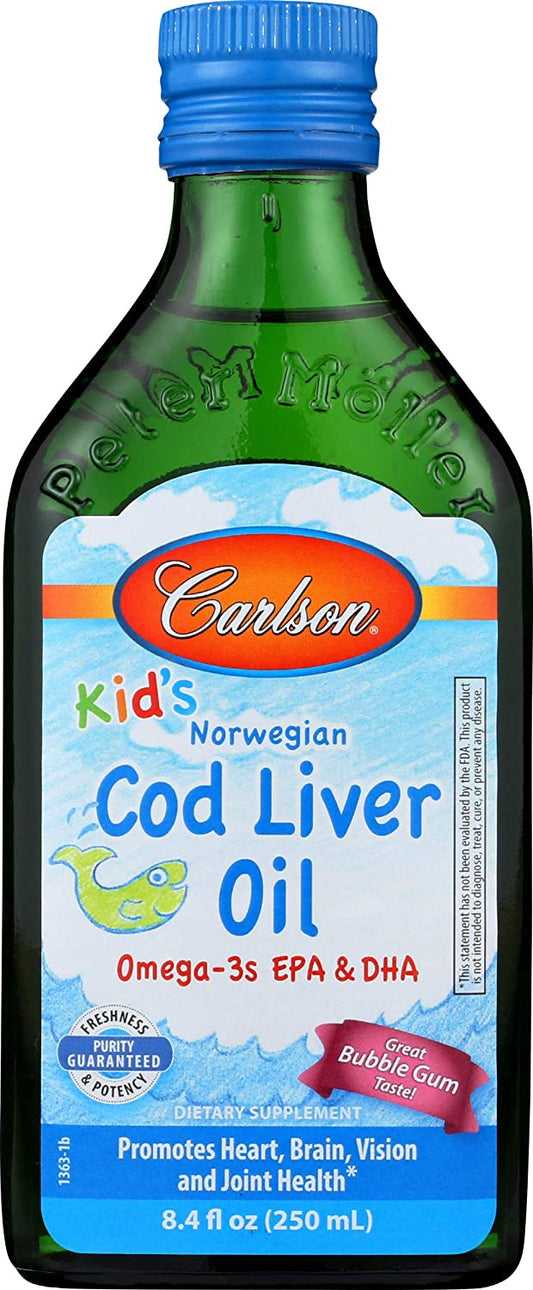 Carlson Labs Kid's Cod Liver Oil, 550mg Bubble Gum - 250 ml.