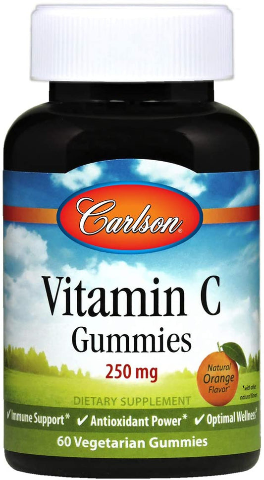 Carlson Labs Vitamin C Gummies, 250mg Natural Orange - 60 vegetarian gummies