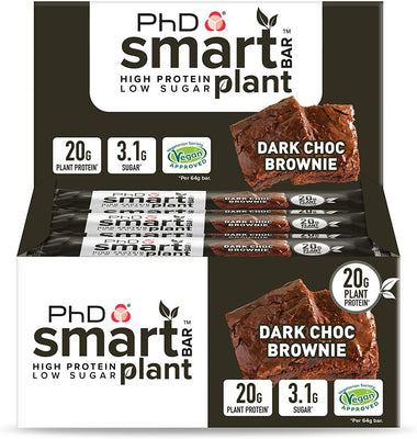 PhD Smart Bar Plant, Dark Choc Brownie - 12 bars