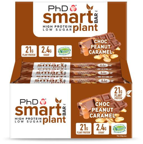 PhD Smart Bar Plant, Choc Peanut Caramel - 12 bars