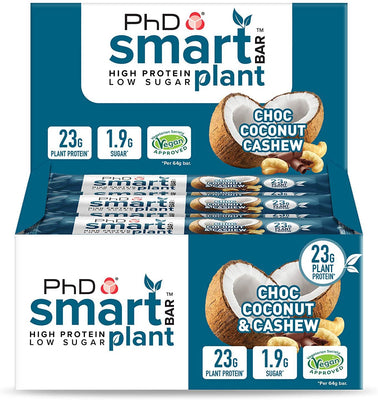 PhD Smart Bar Plant, Choc Coconut & Cashew - 12 bars