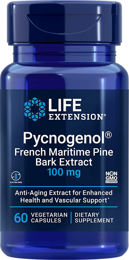 Life Extension Pycnogenol French Maritime Pine Bark Extract, 100mg - 60 vcaps