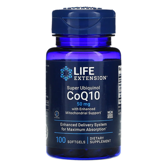 Life Extension Super Ubiquinol CoQ10 with Enhanced Mitochondrial Support, 50mg - 100 softgels